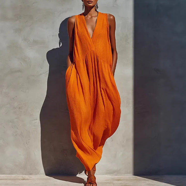 Robe Maxi Décolleté V Sans