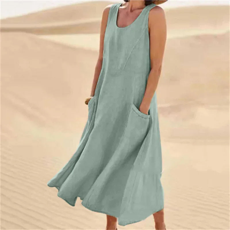 Robe d'été sans manches en coton