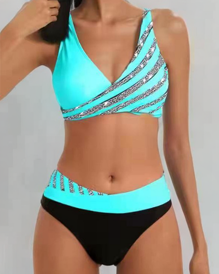 Mona – Bikini imprimé dans des tons chauds