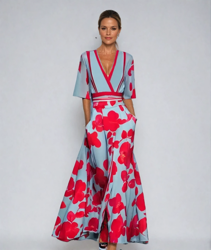 Eliana™ | Robe A-Line Florale Élégante