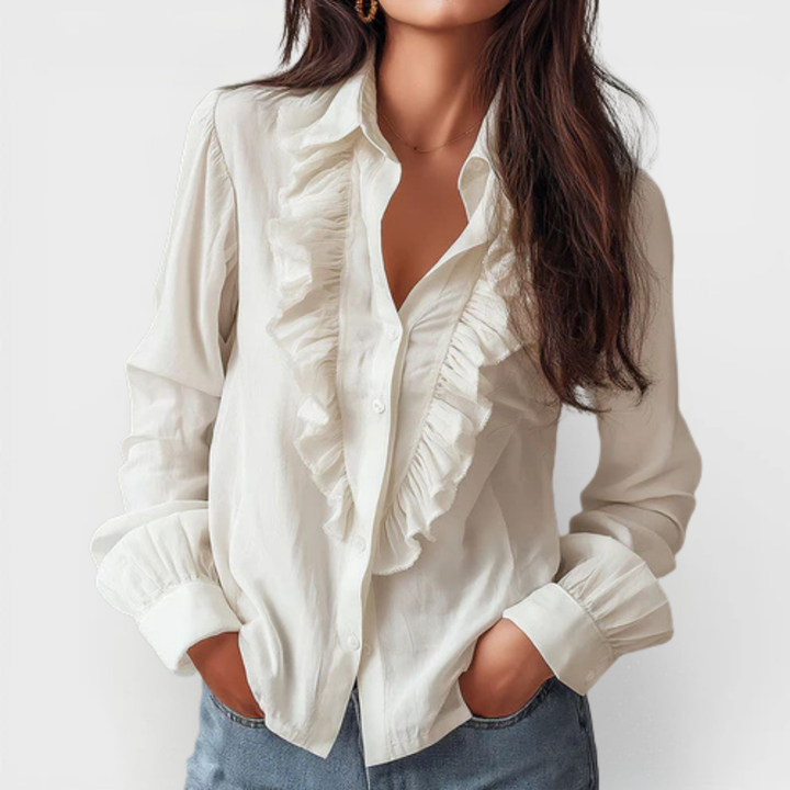 Anna | Blouse réversible simple avec volants