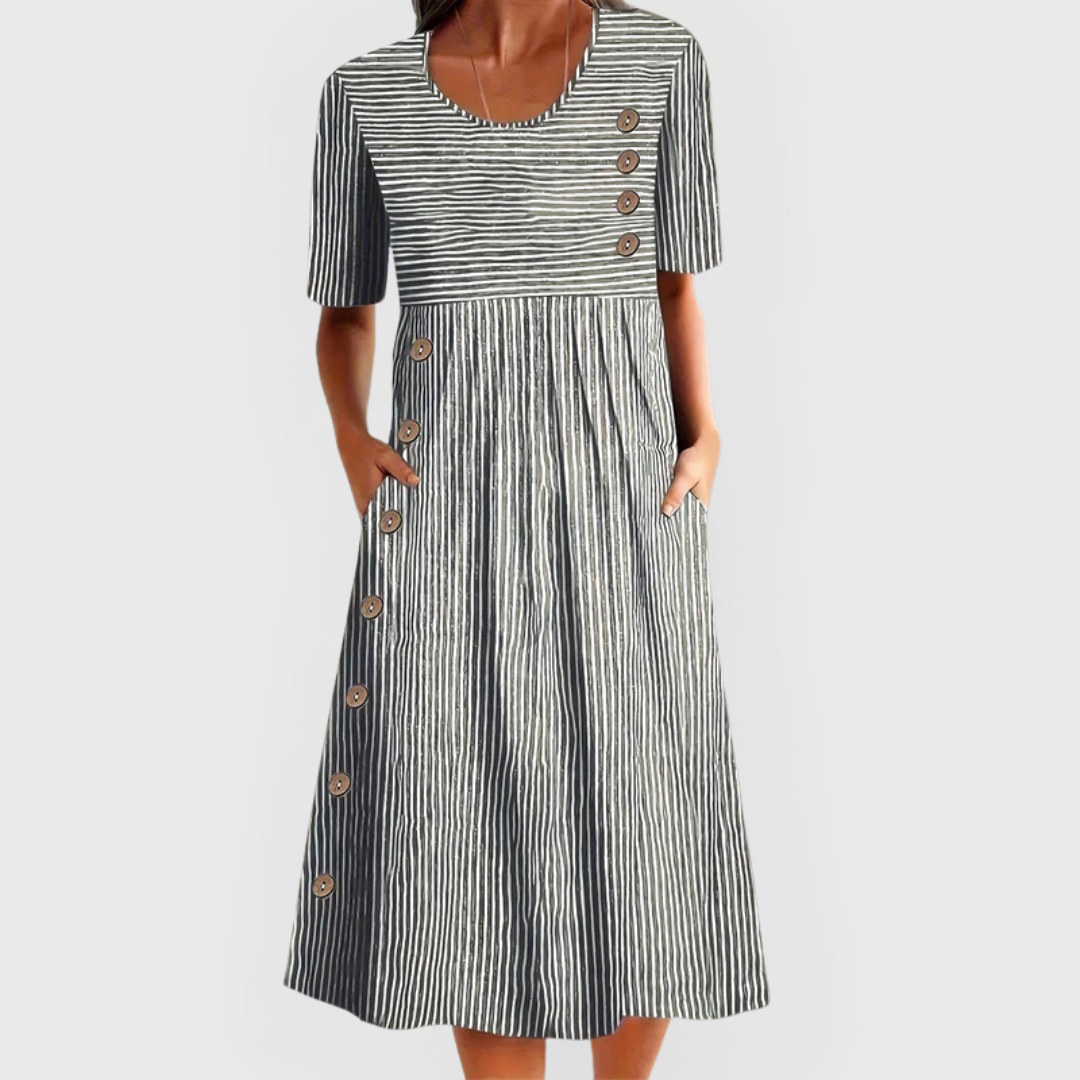 Robe Midi Rayée
