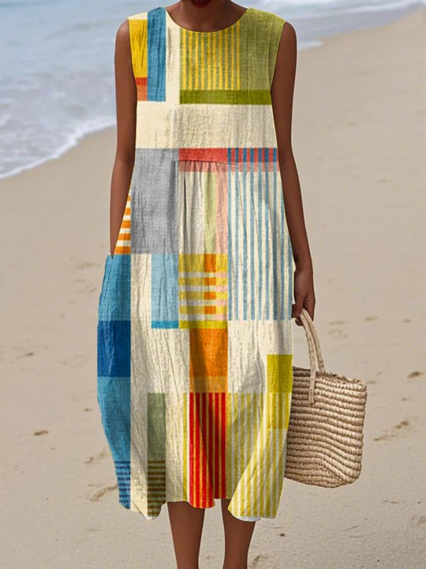 Robe Midi Géométrique Eve