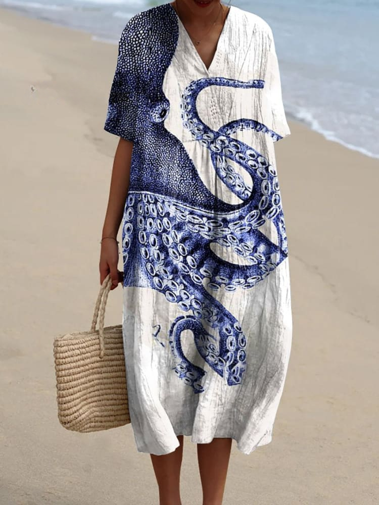 Robe imprimée brise d'été