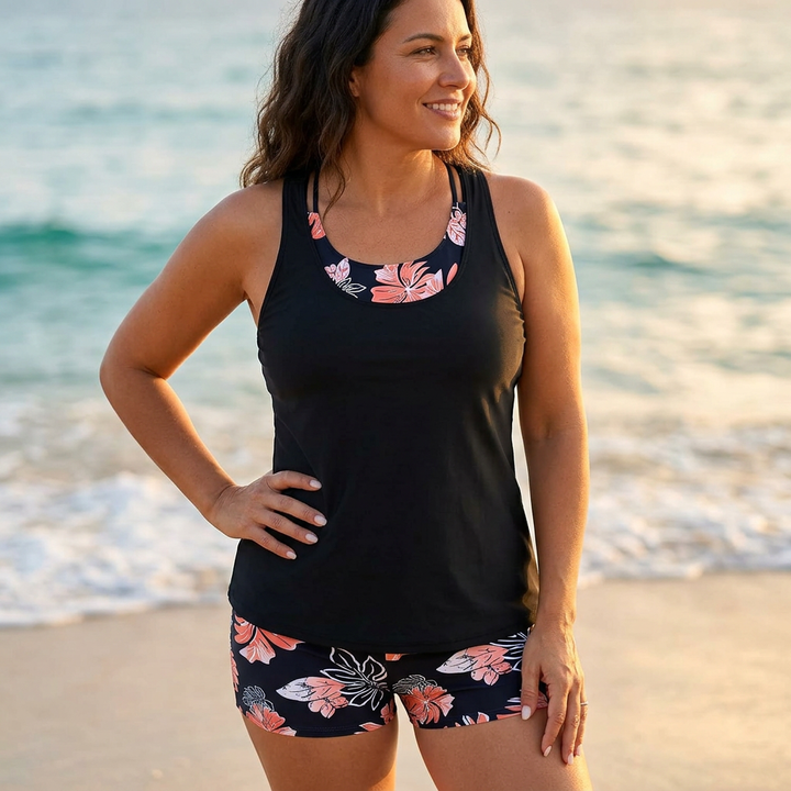 Ensemble Tankini 3 Pièces Maintien Renforcé