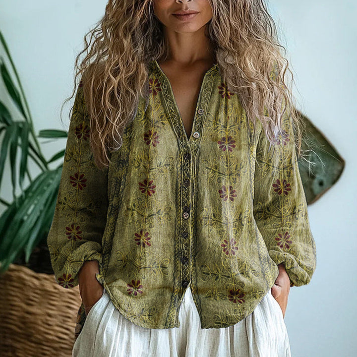 Brianna | Chemise élégante vintage avec imprimé floral