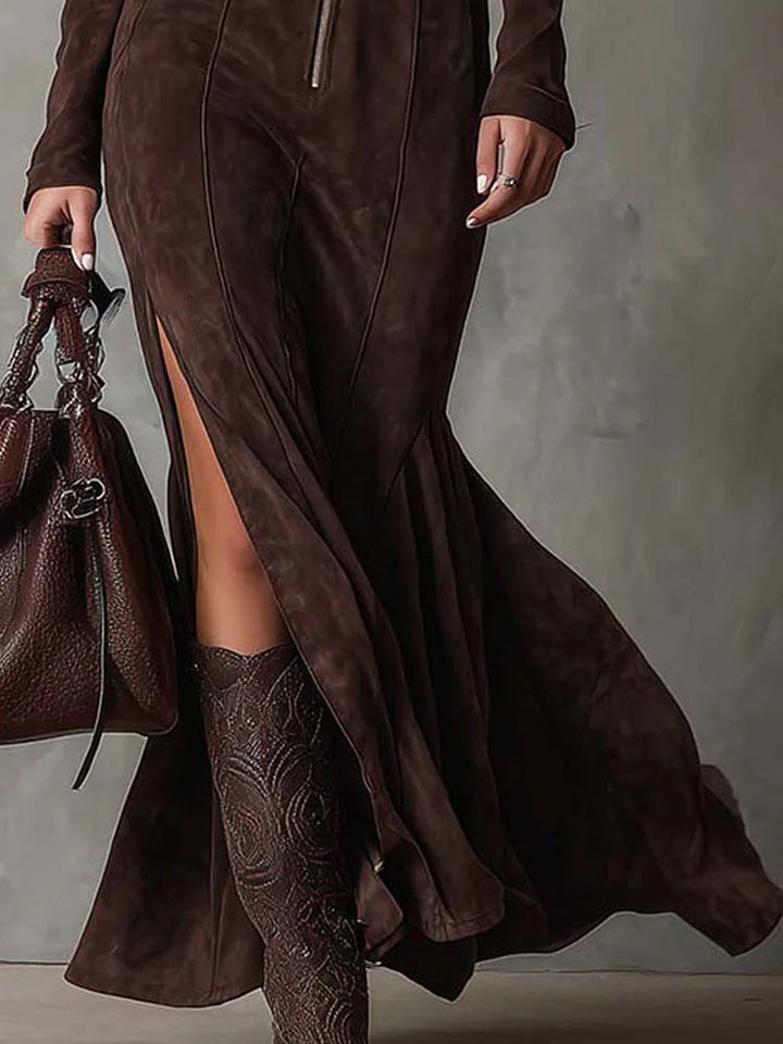 Camila | Robe Maxi Zippée Sculptée