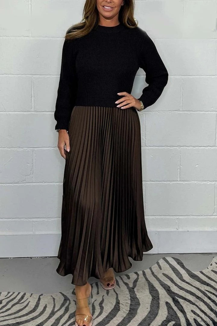 Claudia - Robe maxi avec pull et jupe plissée