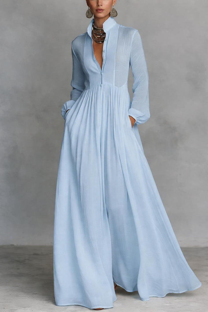 Serena | Robe Maxi à Boutons Flottante