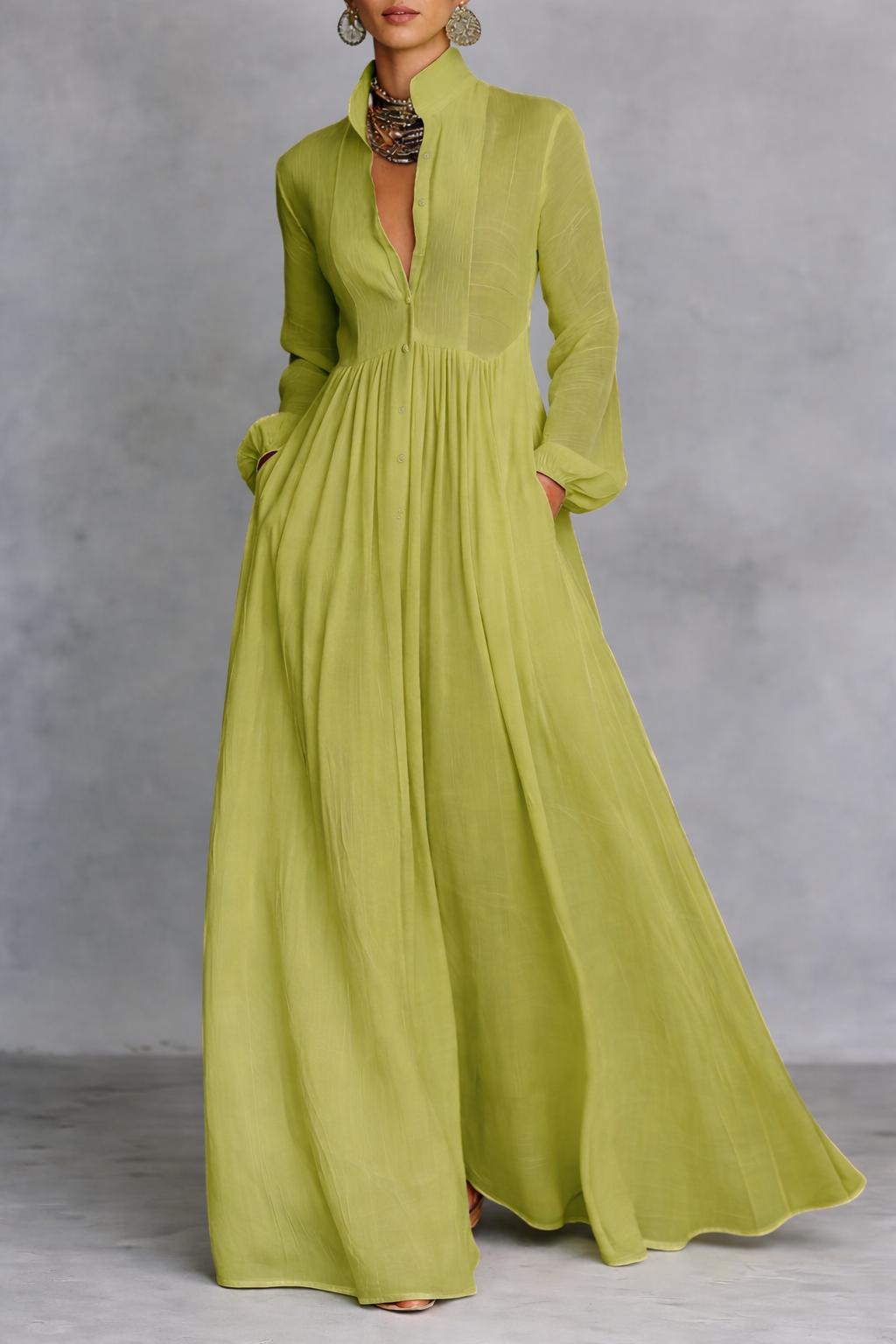 Serena | Robe Maxi à Boutons Flottante