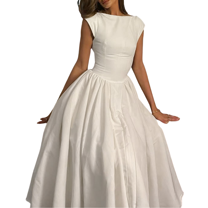 CLARISSA – Robe Maxi Dos Nu Bardot Chic
