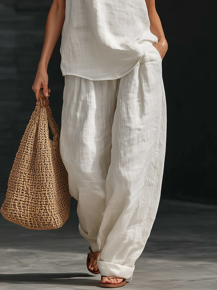 Zoe | Ensemble sans manches avec pantalon à jambes larges