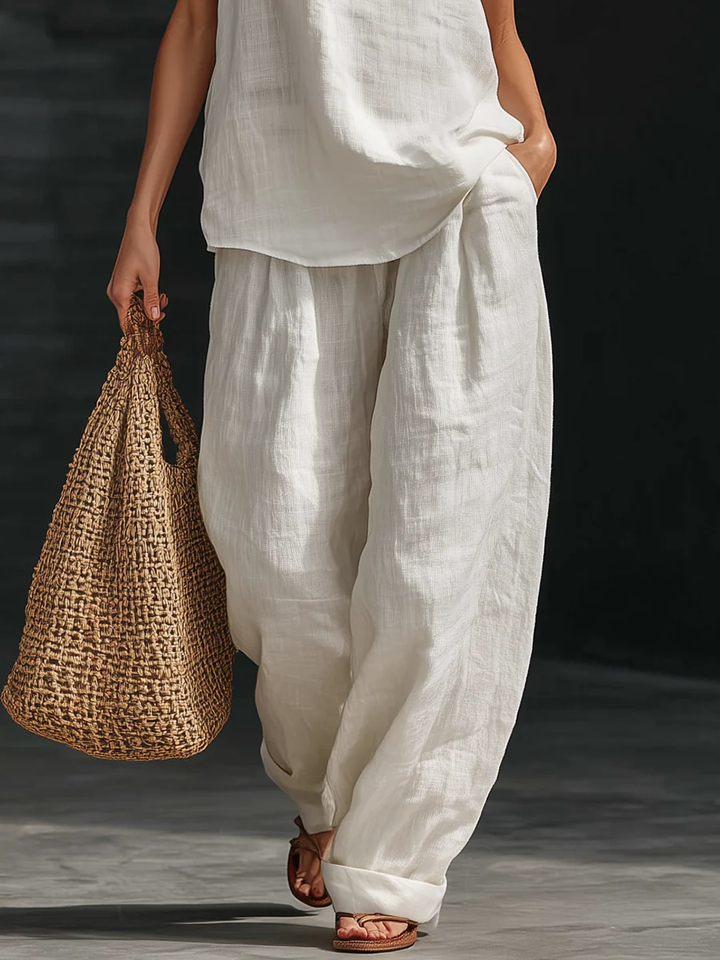 Zoe | Ensemble sans manches avec pantalon à jambes larges
