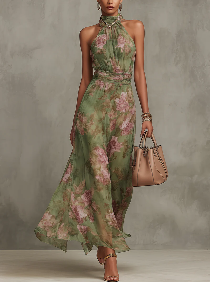 Livia | Robe Maxi Halter Florale