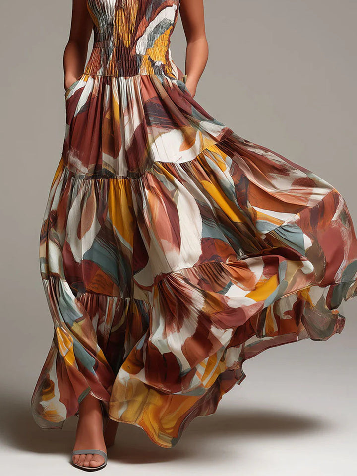 Aurelia | Robe Maxi Abstract Flow