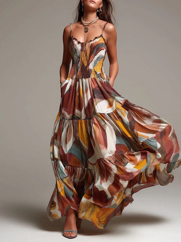 Aurelia | Robe Maxi Abstract Flow