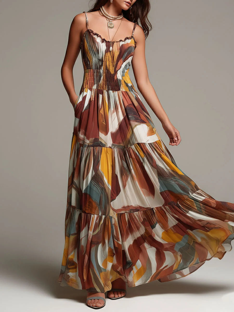 Aurelia | Robe Maxi Abstract Flow