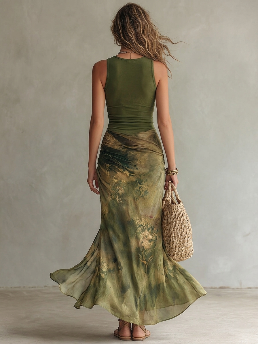 Zara | Robe Maxi Tie-Dye Sculptée