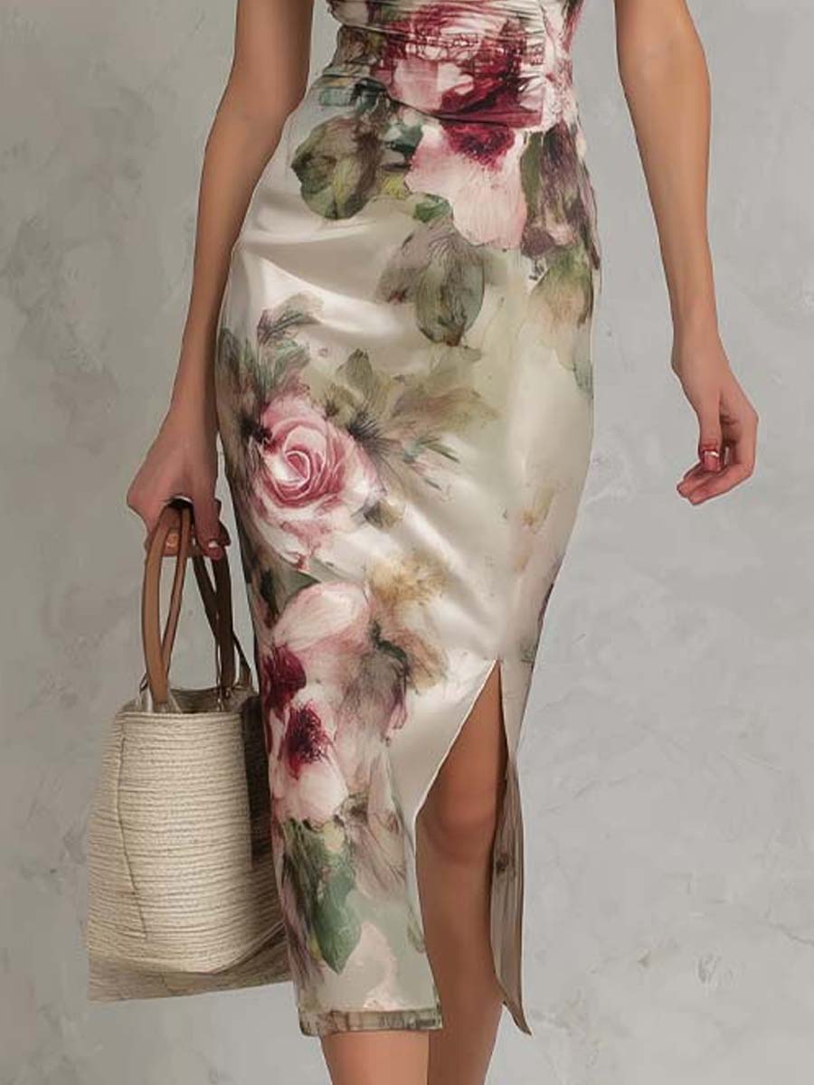 Rosanne | Robe portefeuille florale classique
