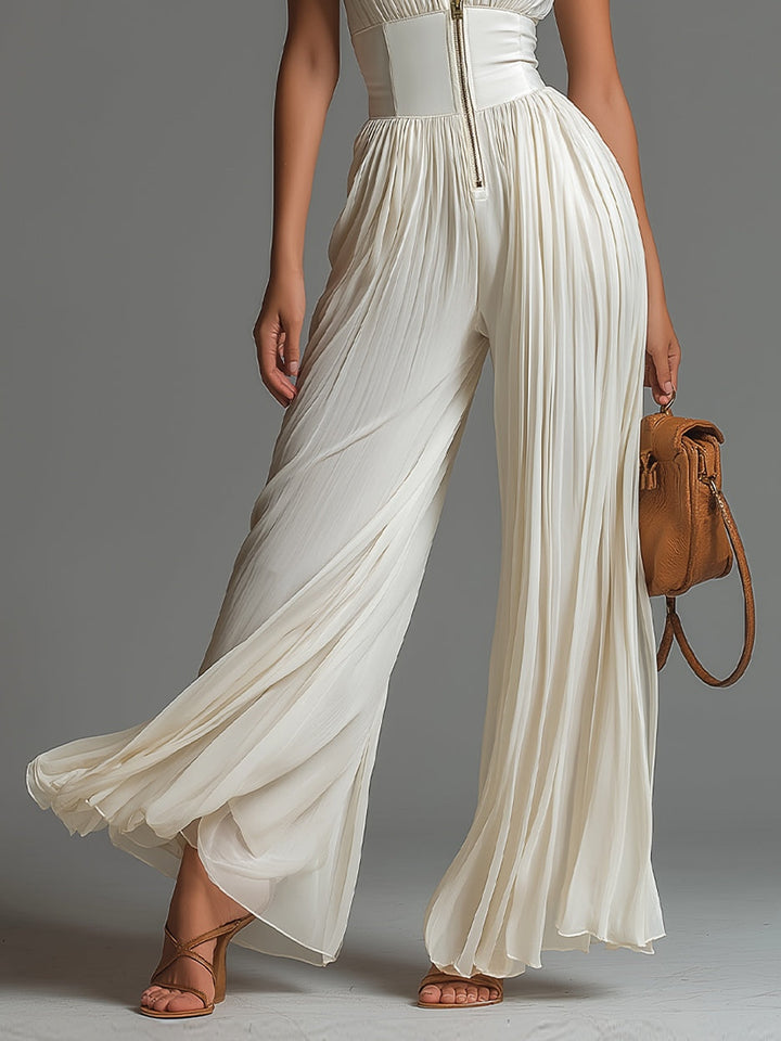 Combinaison Zsófia – Chiffon Plissé Blanc
