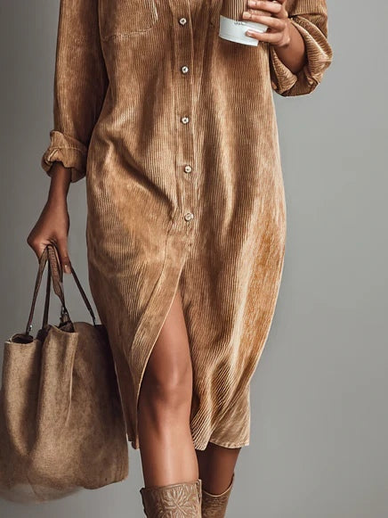 Sienna | Robe Midi Détendue à Boutons