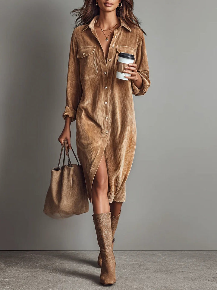 Sienna | Robe Midi Détendue à Boutons