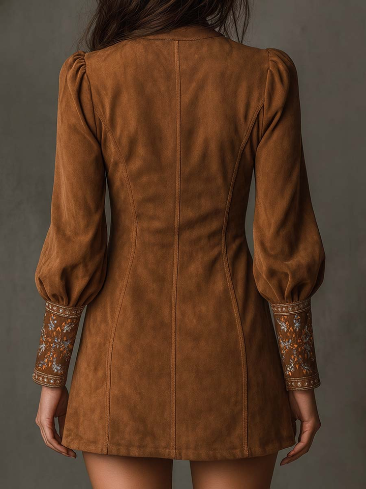 Robe Courte Effet Suédé