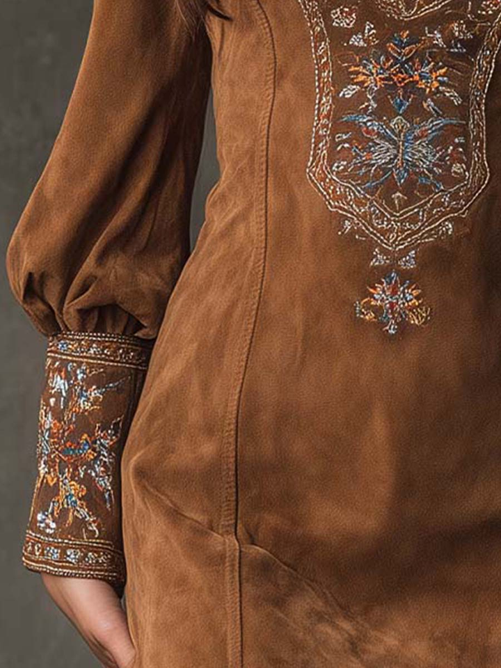 Robe Courte Effet Suédé