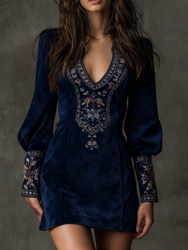 Robe Courte Effet Suédé