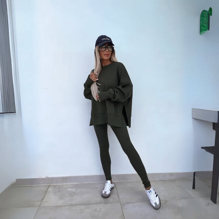 YACHI - Ensemble Sweat-shirt à Manches Longues et Pantalon Décontracté