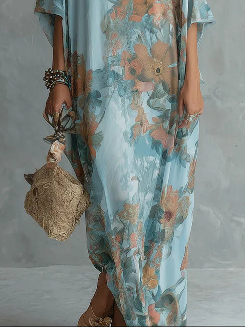 Luna | Robe Kaftan Florale Décontractée