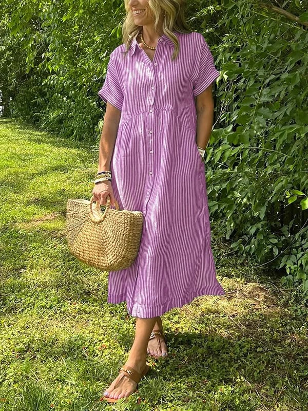 Ishka™ | Robe Chemise Rayée