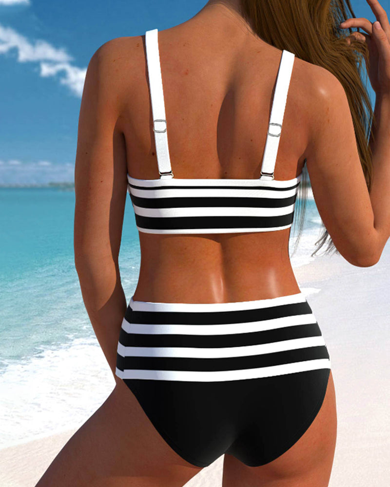 Lula® | Bikini à rayures taille haute