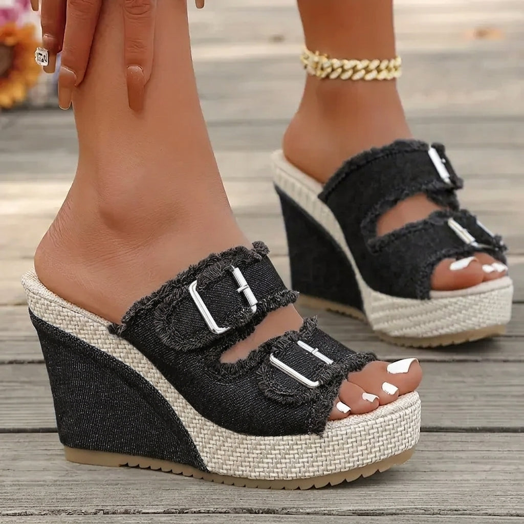 Atelier | Sandales à talon compensé Fray Edge