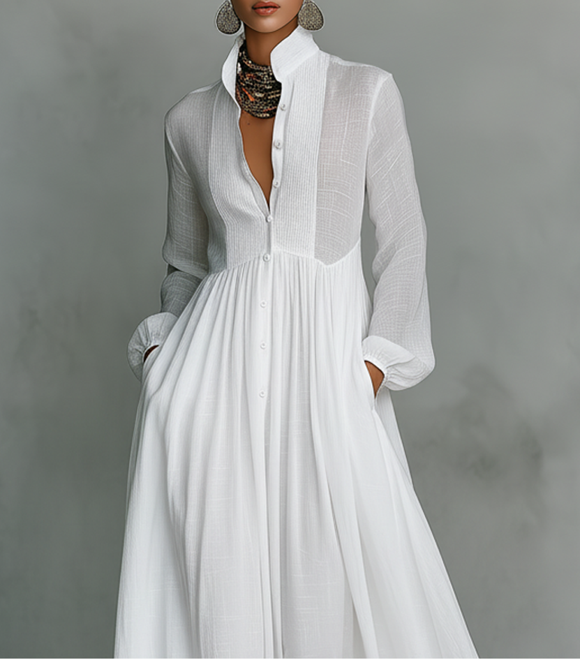 Serena | Robe Maxi à Boutons Flottante