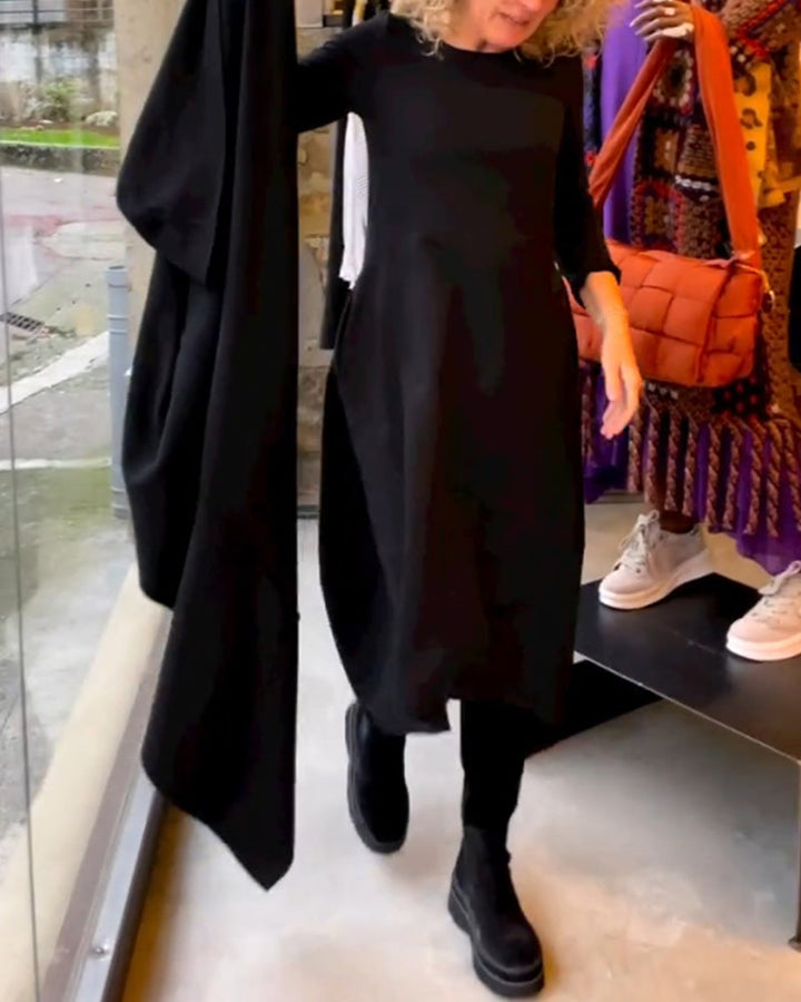 Lucas & Léa Paris - Robe midi noire à poches