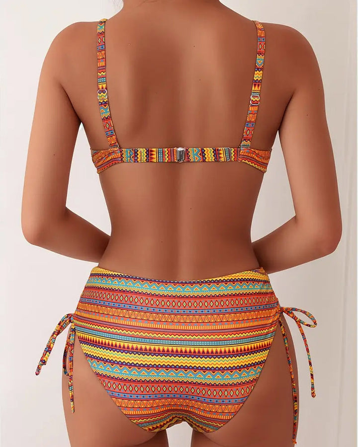 Rose - Ensemble de Bikini Taille Haute