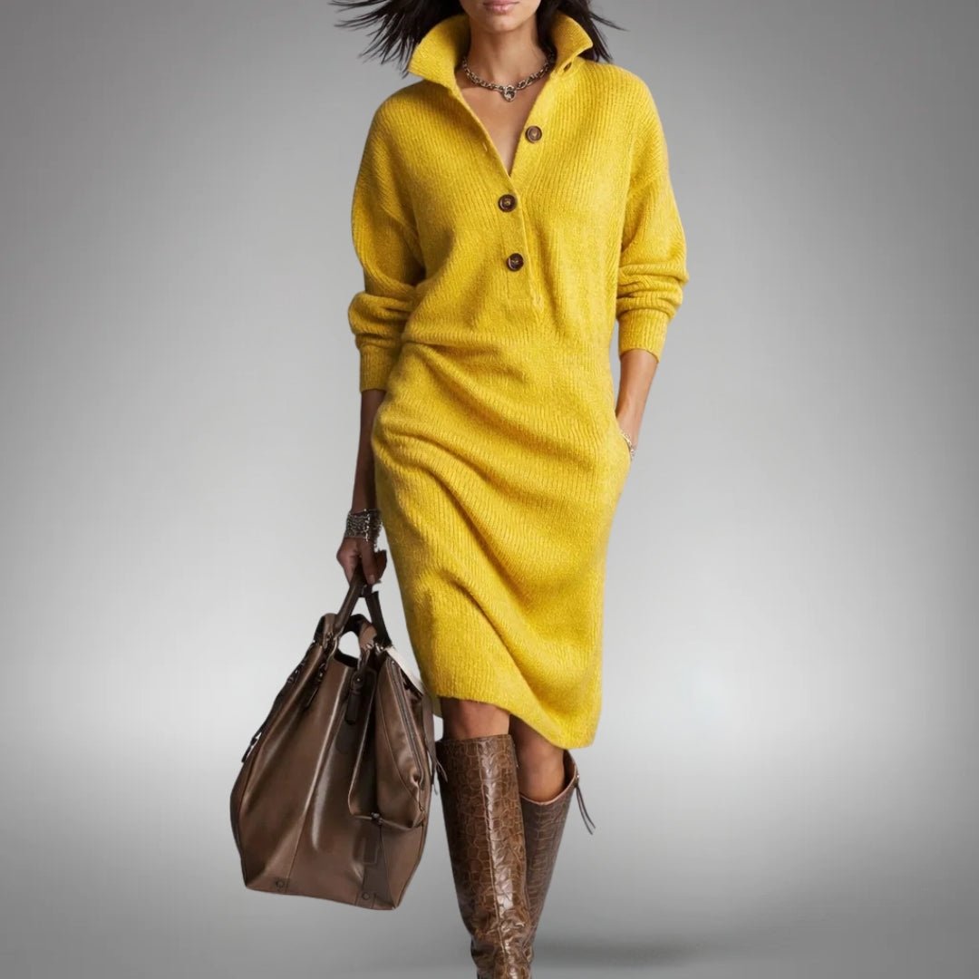 Constance™ | Robe en tricot douce avec boutons