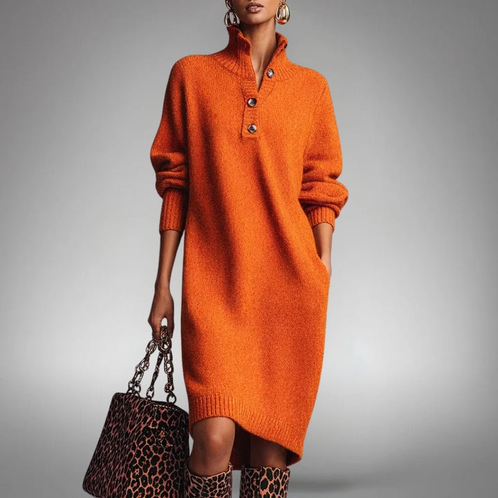 Constance™ | Robe en tricot douce avec boutons