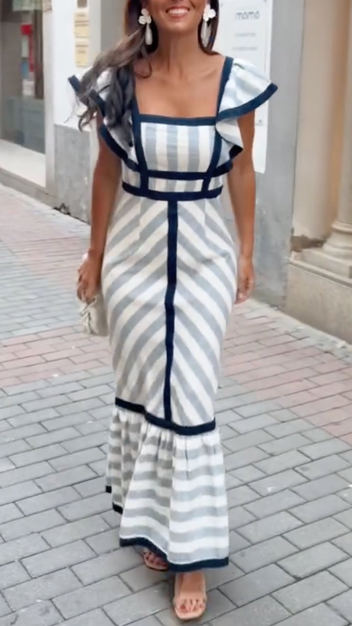 Dianne | Robe Maxi Rayée Rétro