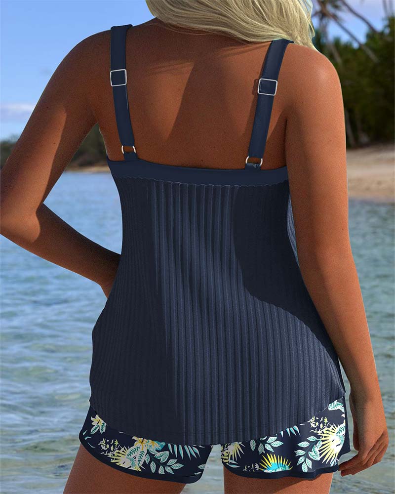 Lana® | Tankini rayé avec short de plage deux pièces