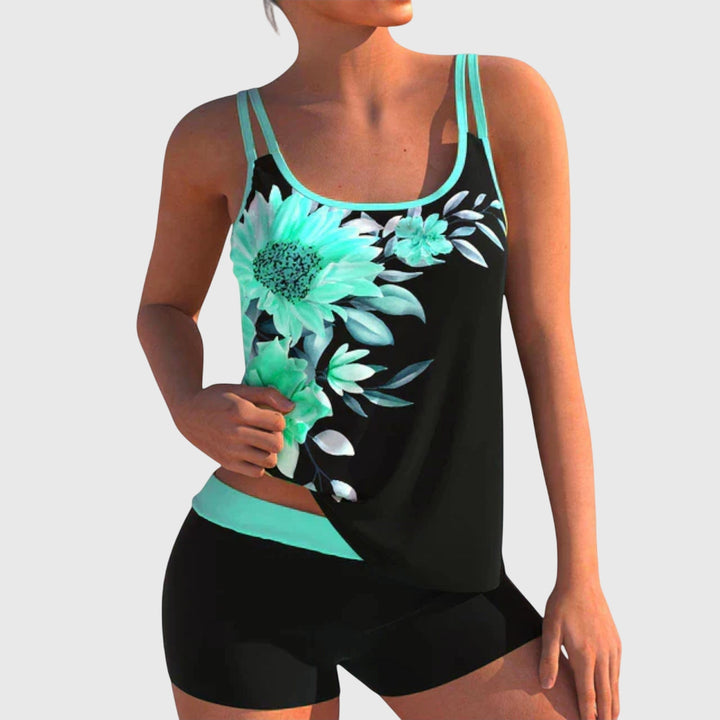 Flor | Ensemble de maillot de bain floral qui couvre le ventre