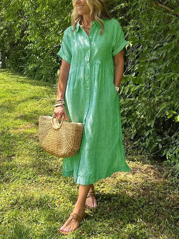 Ishka™ | Robe Chemise Rayée