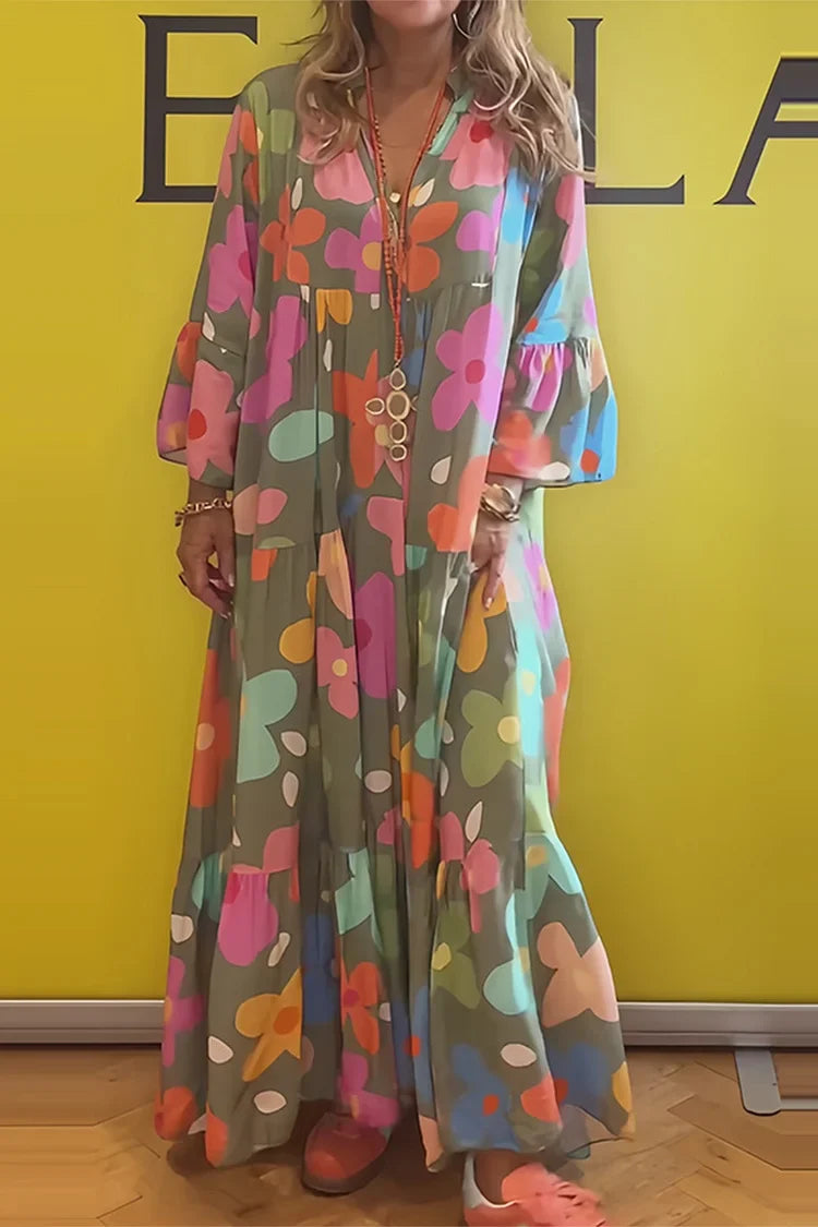 Rêve Floral | Robe Maxi Coupe Relaxée