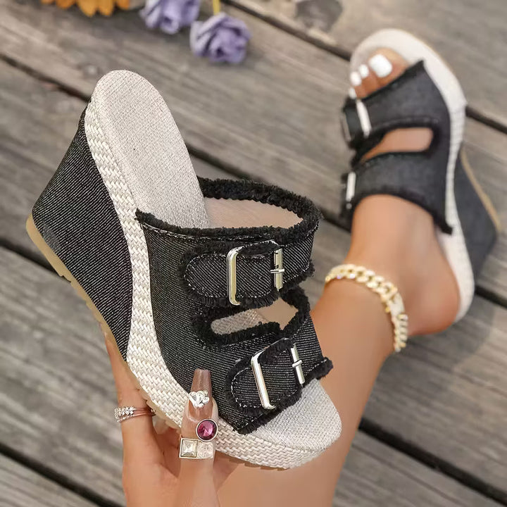Atelier | Sandales à Talon Wedge Fray Edge