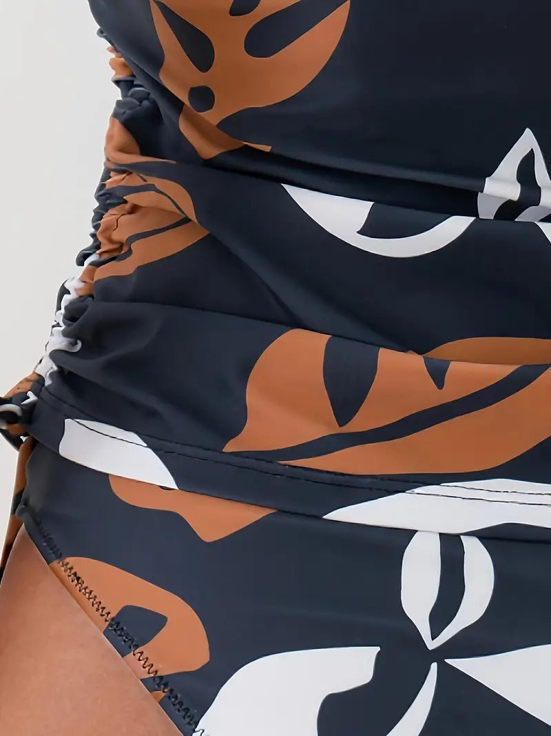 Tankini Vénus - Bikini avec Imprimé Tropical à Feuilles