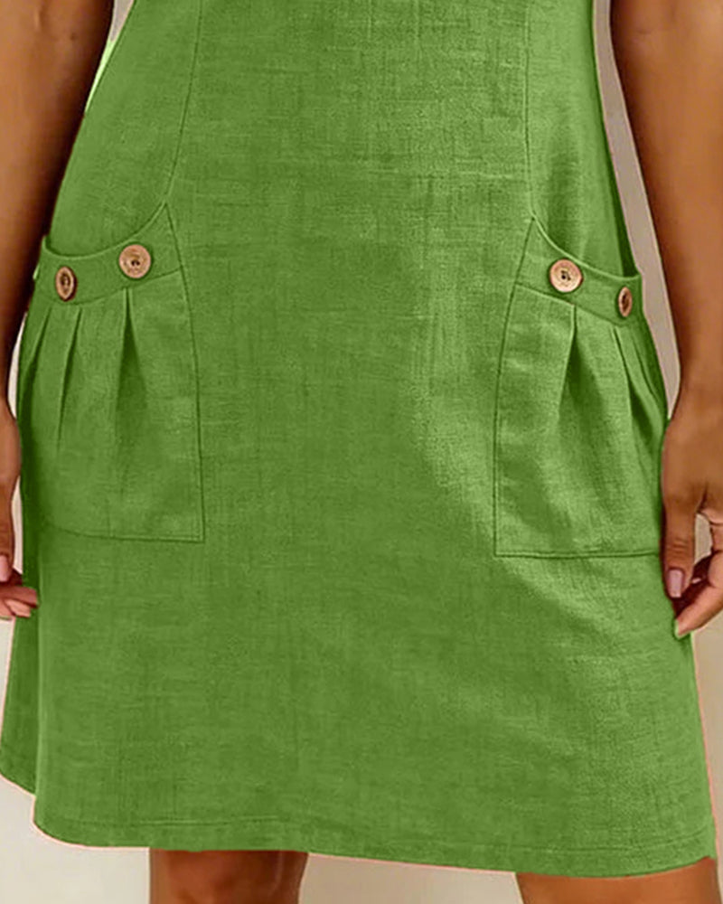 Amelie | Robe avec fermeture éclair et poches en coton et lin