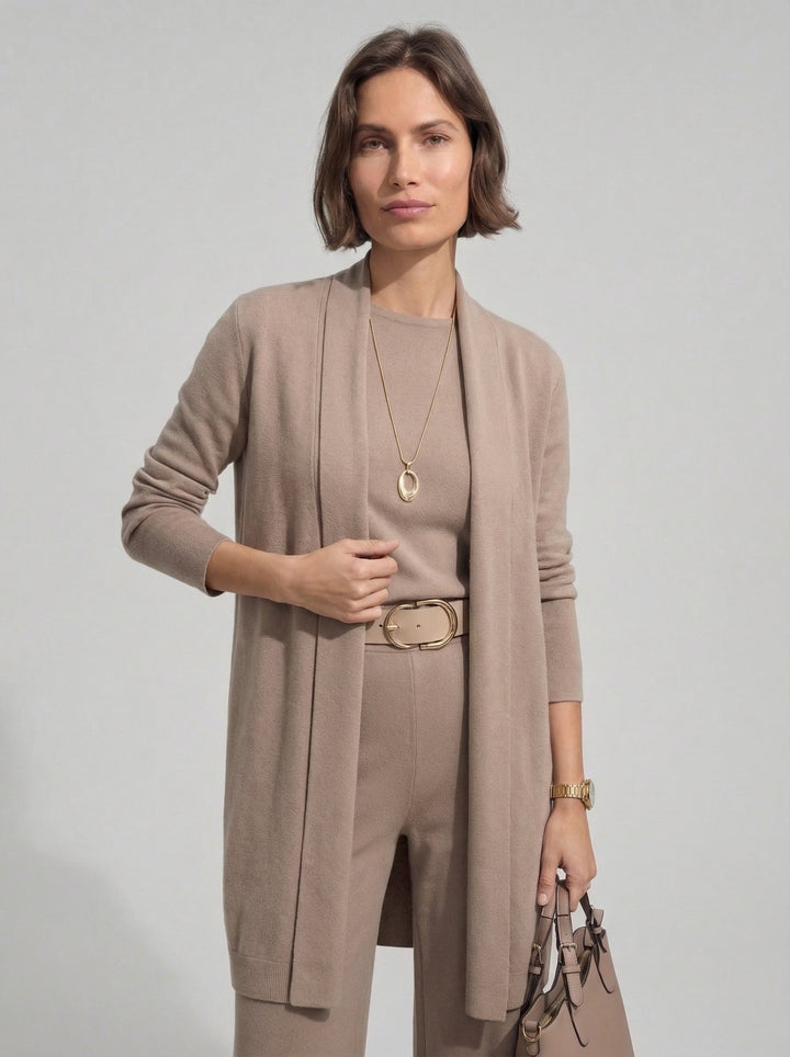 Ensemble Elena – Cardigan Long, Top et Pantalon