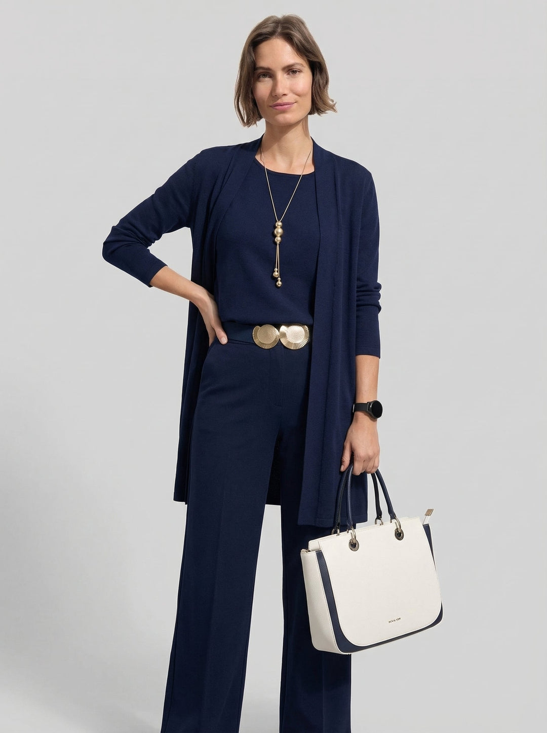 Ensemble Elena – Cardigan Long, Top et Pantalon
