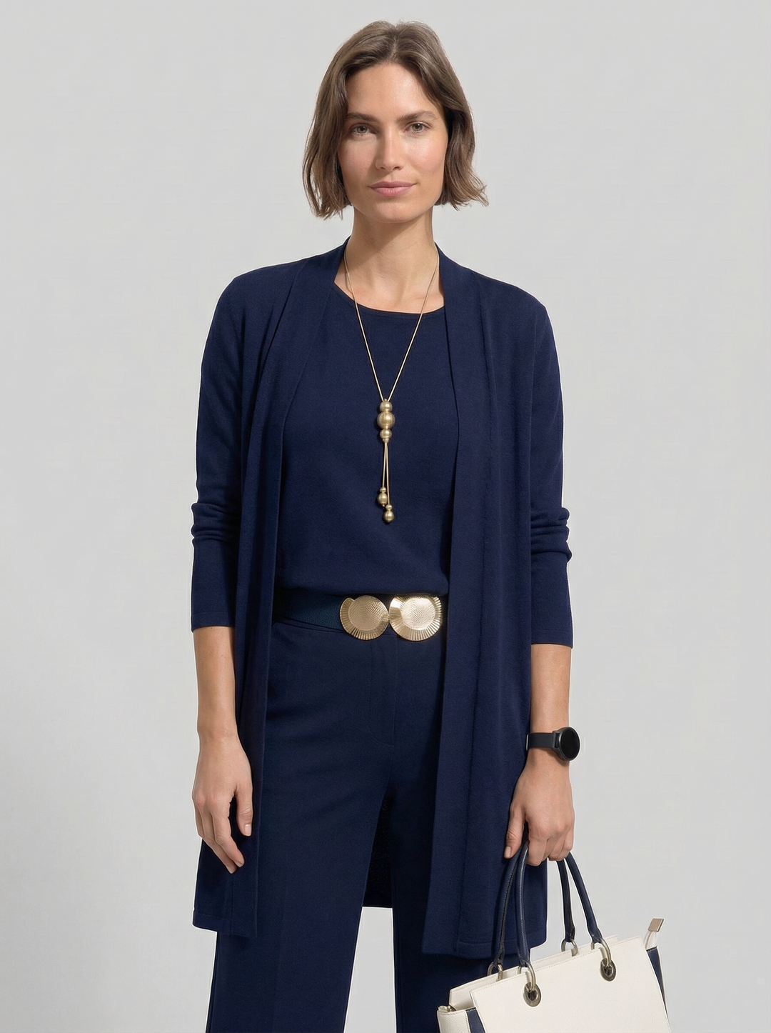Ensemble Elena – Cardigan Long, Top et Pantalon